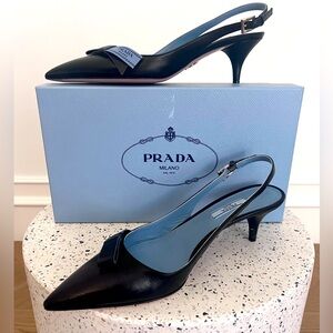Adorable Prada Sling Back Kitten Heels